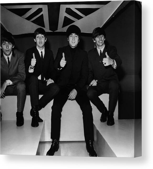 Beatles Thumbs Up Canvas Art Print by Jim Gray