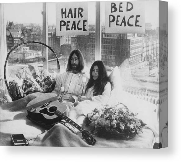 Bed-in For Peace Canvas Art Print by Keystone