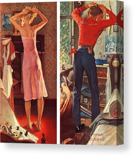Before The Date Canvas Art Print by Norman Rockwell