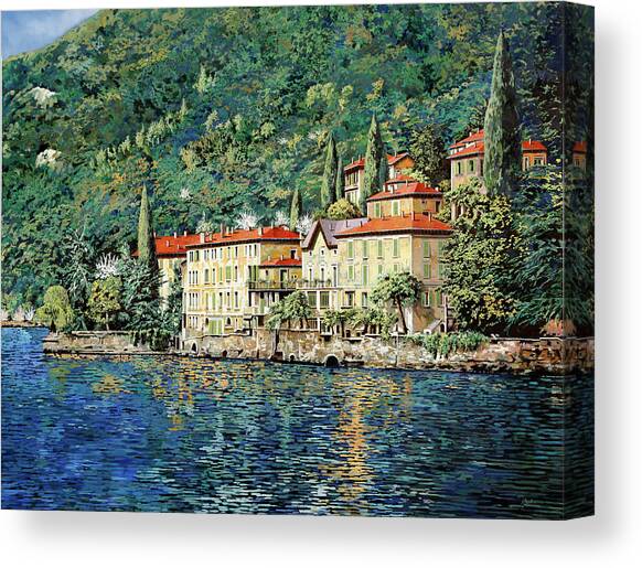 Bellano on Lake Como Canvas Art Print by Guido Borelli