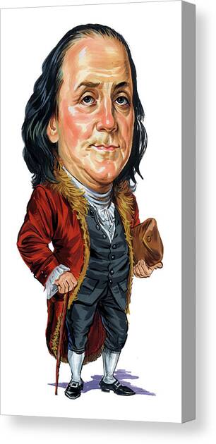 Benjamin Franklin Canvas Art Print by Art