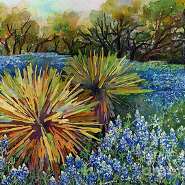 Bluebonnets and Yucca by Hailey E Herrera