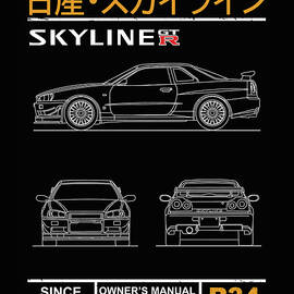 Blueprint of the Skyline R34 by Mark Rogan