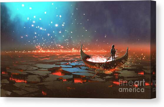 Boatboy Canvas Art Print by Tithi Luadthong