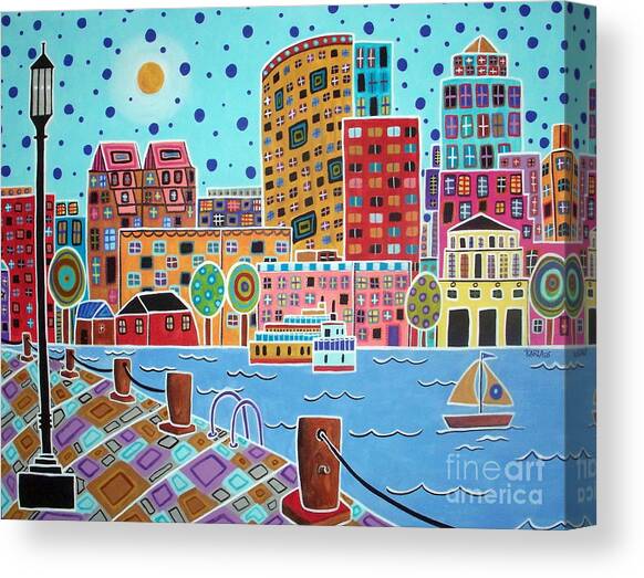 Boston Harbor Canvas Art Print by Karla Gerard