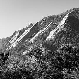 Boulder Colorado Flatirons On Green Mountain - Black And White Edition by Gregory Ballos