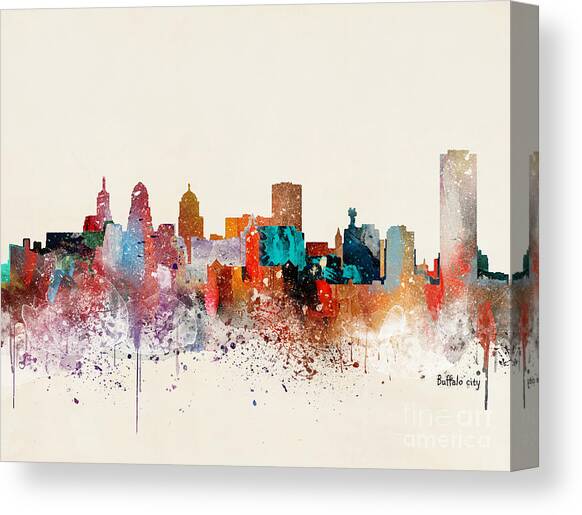 Buffalo City Skyline Canvas Art Print by Bri Buckley