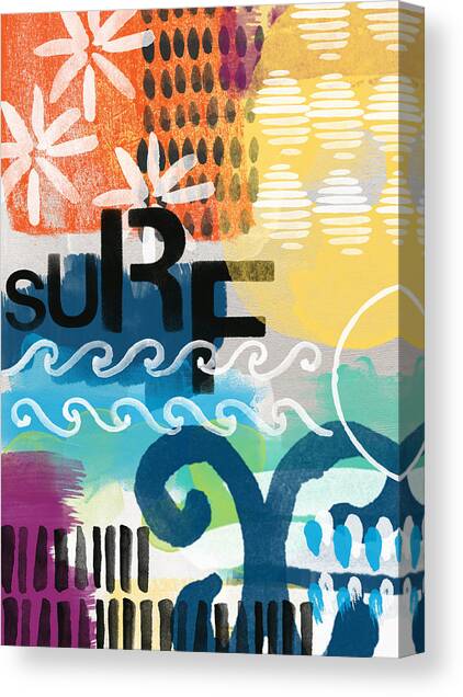 Carousel #7 SURF - contemporary abstract art Canvas Art Print by Linda Woods