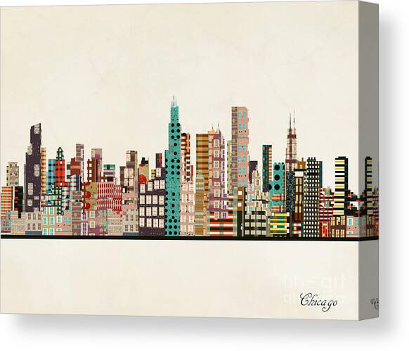 Chicago Illinois Skyline Canvas Art Print by Bri Buckley