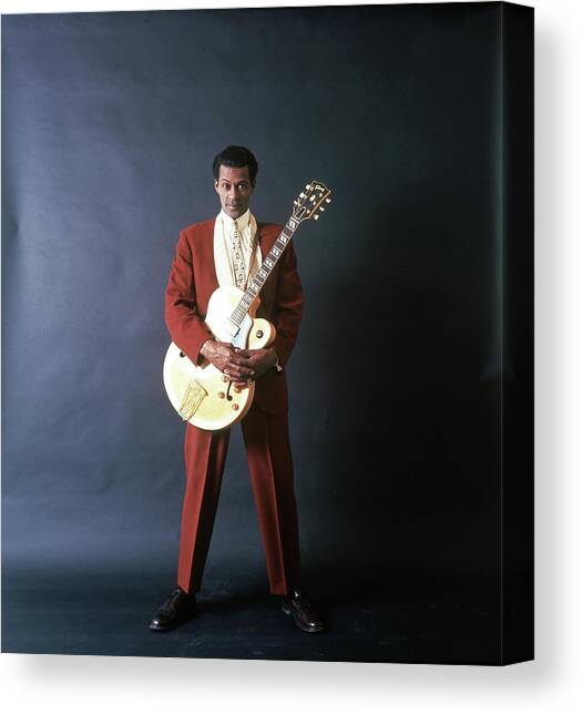 Chuck Berry Portrait Session Canvas Art Print by Michael Ochs Archives