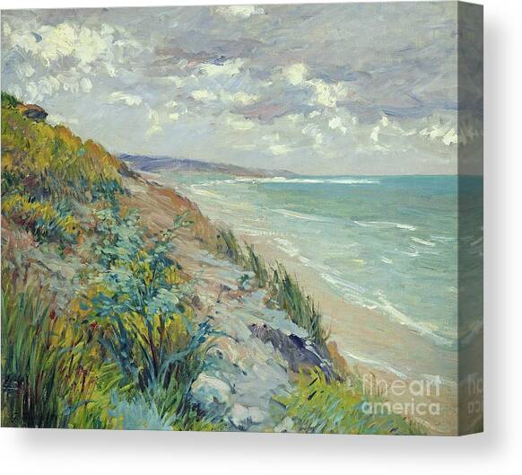 Cliffs by the sea at Trouville  Canvas Art Print by Gustave Caillebotte