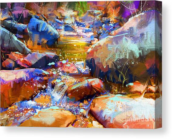 Colorful Stones Canvas Art Print by Tithi Luadthong