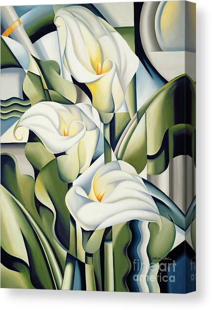 Cubist lilies Canvas Art Print by Catherine Abel