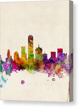 Dallas Skyline Canvas Prints for Sale