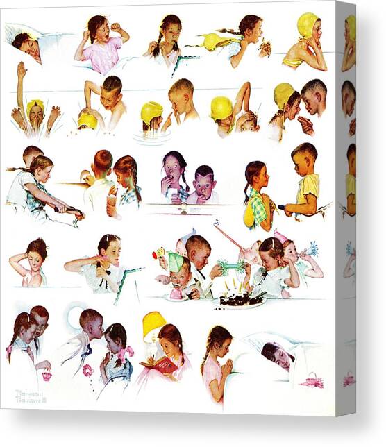 Day In The Life Of A Girl Canvas Art Print by Norman Rockwell