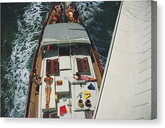 Deck Dwellers Canvas Art Print by Slim Aarons