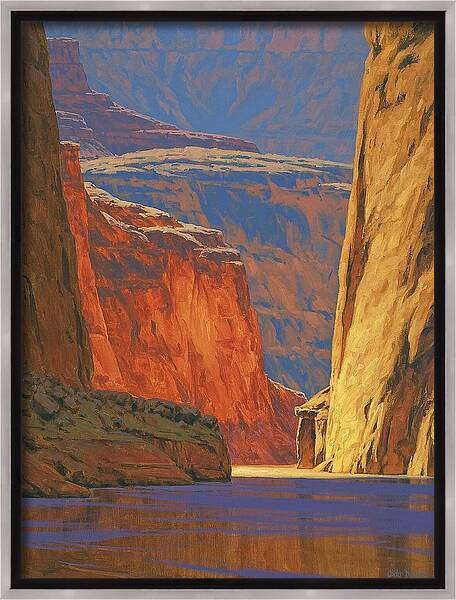 Deep In The Canyon Framed Canvas Print