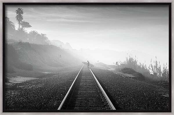 Del Mar Surfer 2 Framed Canvas Print