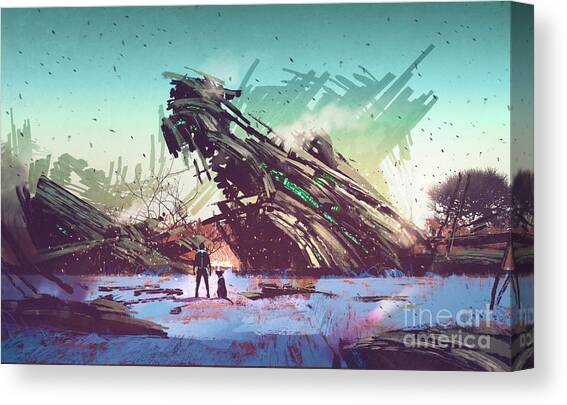 Derelict Ship Canvas Art Print by Tithi Luadthong