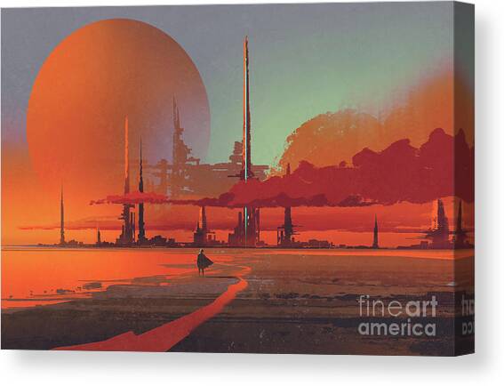 Desert Colony Canvas Art Print by Tithi Luadthong
