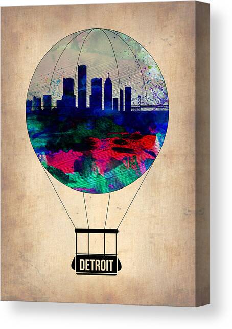 Detroit Air Balloon Canvas Art Print by Naxart Studio