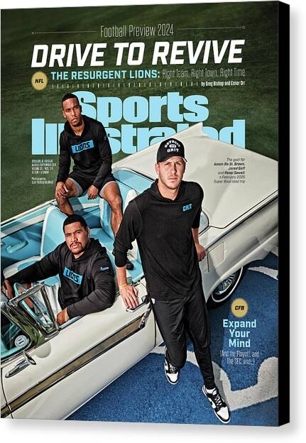 Detroit Lions 2024 Sports Illustrated Football Preview Issue Cover Canvas Art Print by Sports Illustrated