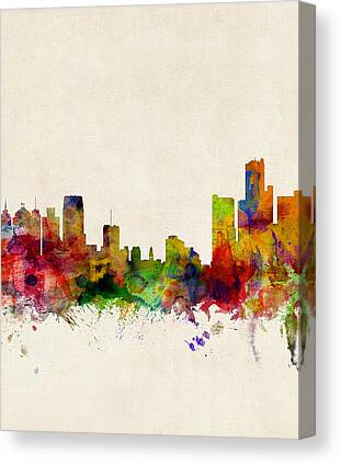 Detroit Skyline Canvas Prints for Sale