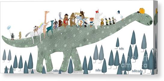 Dino Beats Canvas Art Print by Bri Buckley