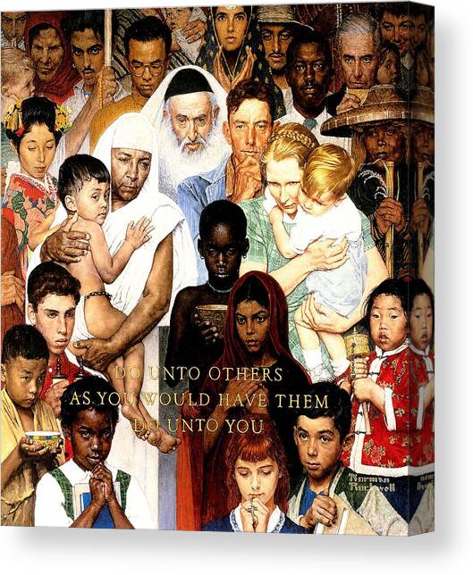 Do Unto Others Canvas Art Print by Norman Rockwell