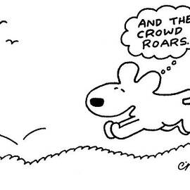 Dog Chases After A Ball by Charles Barsotti