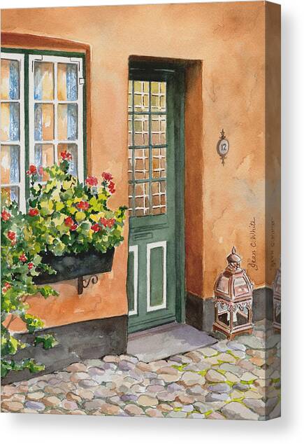 Doorway in Denmark Canvas Art Print by Jean Walker White
