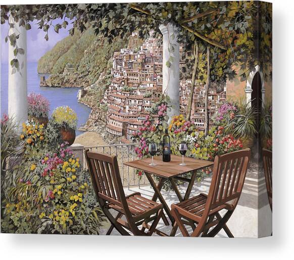 aperitivo a Positano Canvas Art Print by Guido Borelli