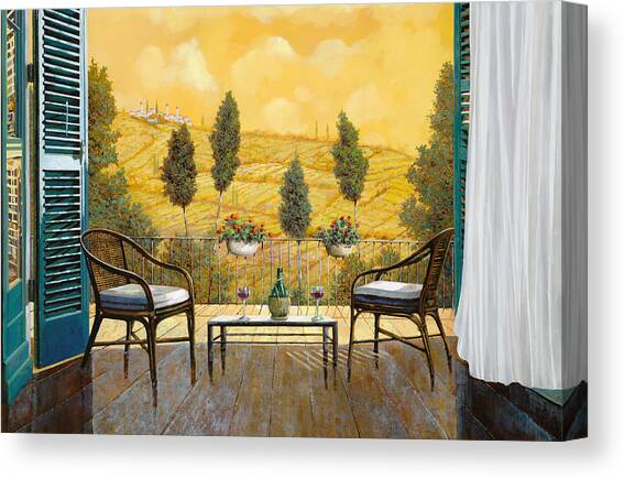 due bicchieri di Chianti Canvas Art Print by Guido Borelli