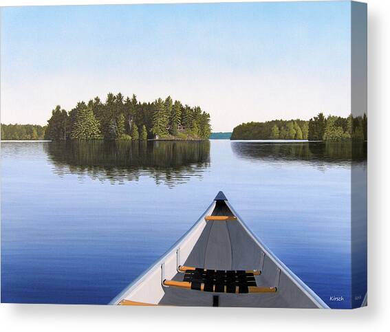 Early Evening Paddle  Canvas Art Print by Kenneth M Kirsch