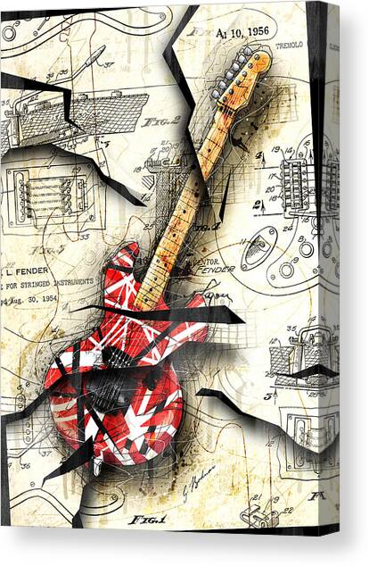 Eddie's Guitar Canvas Art Print by Gary Bodnar
