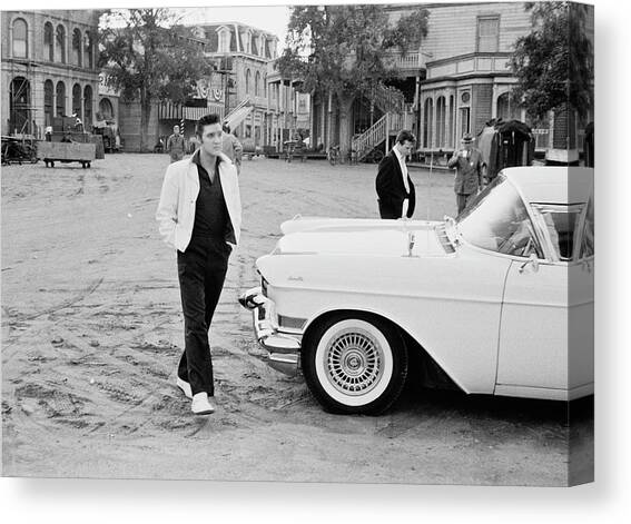 Elvis On Set Canvas Art Print by Archive Photos