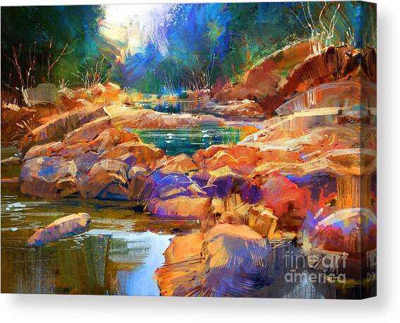 Enchanted Creek Canvas Art Print by Tithi Luadthong