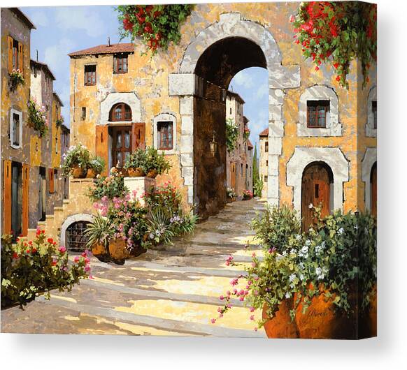 Entrata Al Borgo Canvas Art Print by Guido Borelli