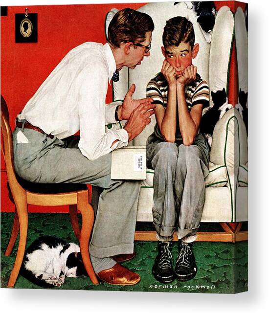 Facts Of Life Canvas Art Print by Norman Rockwell