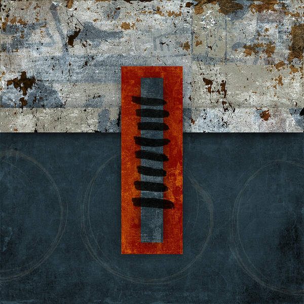 Fiery Red And Indigo One Of Two Art Print