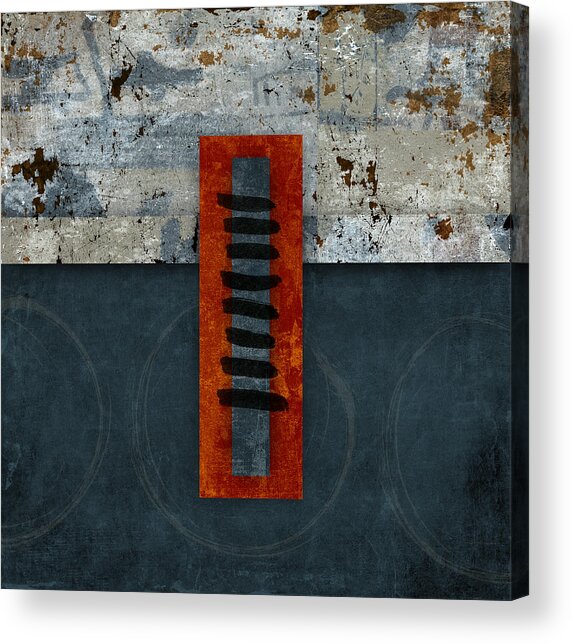 Fiery Red And Indigo One Of Two Acrylic Print