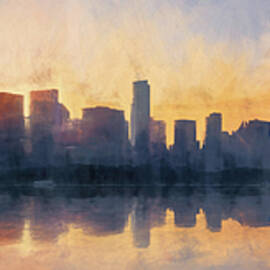 Fire in the Sky Chicago at Sunset by Scott Norris