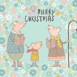Flower Power Christmas Mice by Amanda Jane
