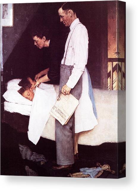 Freedom From Fear Canvas Art Print by Norman Rockwell