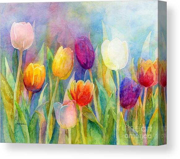 Fresh Tulips Canvas Art Print by Hailey E Herrera