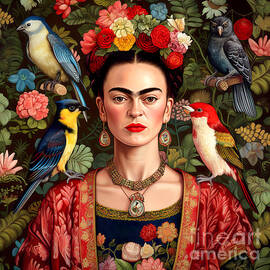 Frida Kahlo Painting 6 by Mark Ashkenazi
