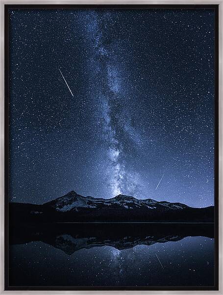 Galaxies Reflection Framed Canvas Print