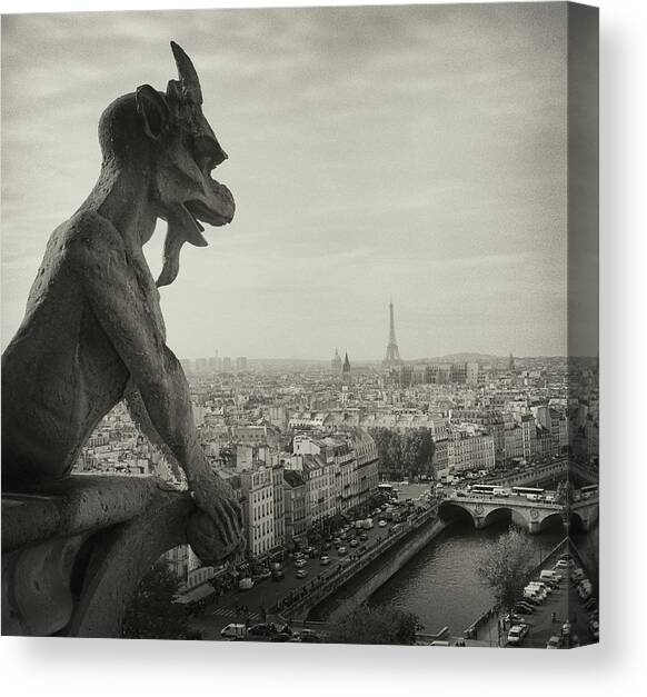 Gargoyle Of Notre Dame Canvas Art Print by Zeb Andrews