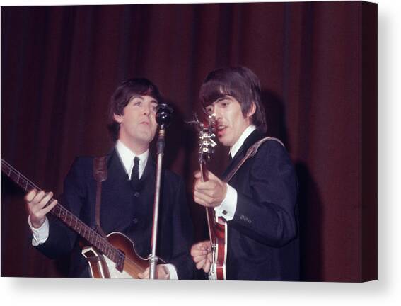 George Harrison, Paul Mccartney Canvas Art Print by Art Zelin