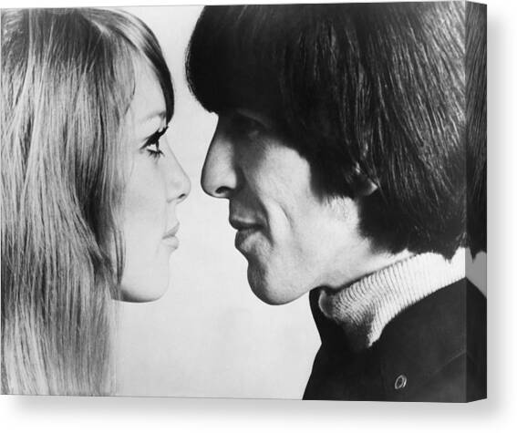 Georges Harrison With The Model Pattie Canvas Art Print by Keystone-france